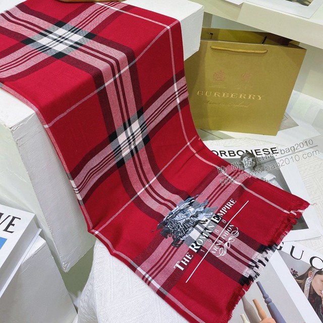 Burberry經典寬格混紡大規格披肩經典格子披肩圍巾 巴寶莉2021新款女士棉絨圍巾  mmj1323